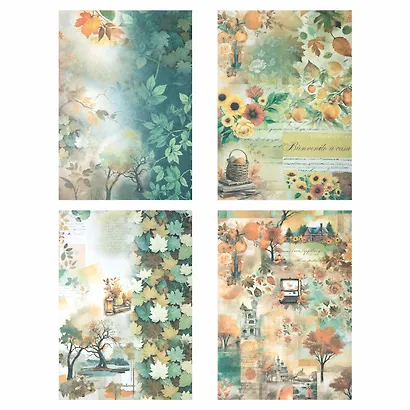 Бумага для скрапбукинга 15х21 см "Осень", двусторонняя, 12 листов, 240 г/м2 - фото 5