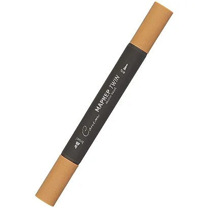 Маркер художественный "Сонет" умбра натуральная, двухсторон., тонк. и широк.долото, Сонет - фото 1