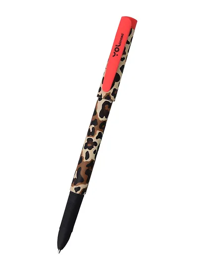 Ручка шариковая синяя "Леопард", soft touch, Yoi - фото 2