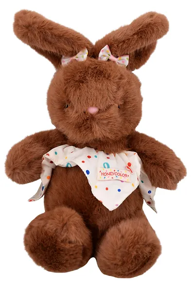 Мягкая игрушка Зайчик с бантиками (коричневый) (30см) (12-20251028-87L) - фото 1