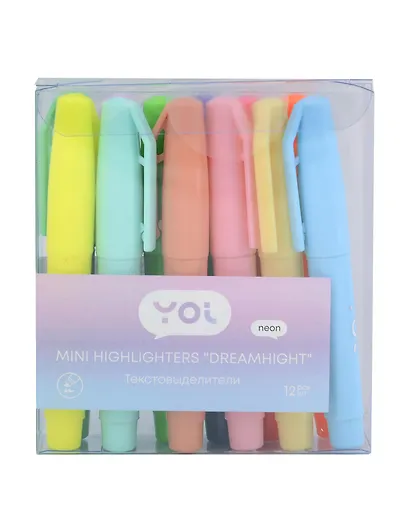 Текстовыделители мини "DreamHight", 12 цветов, Yoi - фото 4