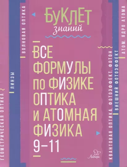 Все формулы по физике. Оптика и атомная физика. 9-11 классы - фото 1