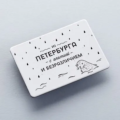 Сувенир КОМПЛЕКТ Магнит Из Петербурга с апатией - фото 1