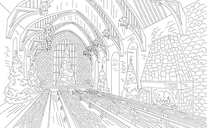 Волшебные уголки Хогвартса. Раскраска по вселенной Гарри Поттера - фото 6