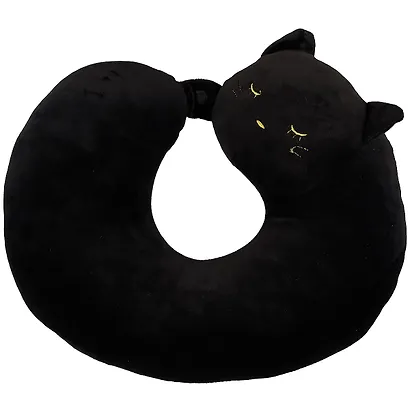 Подголовник с кнопкой Котик с закрытыми глазками (текстиль) (30х30) (12-35011-PPB005n) Bookvalno - фото 2