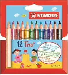 Карандаши цветные Stabilo, Trio, 12 цветов - фото 1