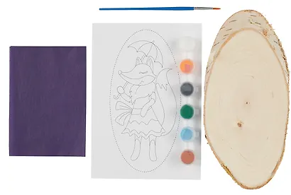 Роспись по дереву на спилах "Лисичка" - фото 4