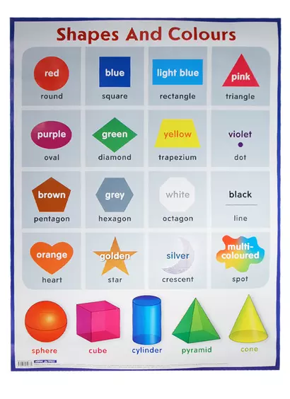 Формы и цвета. Shapes and colours. Наглядное пособие по английскому языку для начальной школы - фото 1
