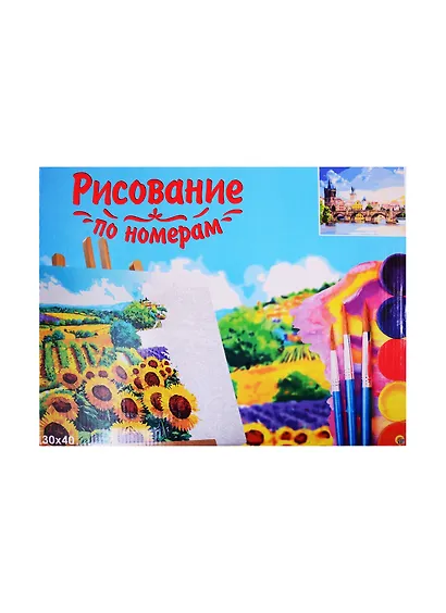 Набор д/творчества Рыжий кот Холст с красками 30х40см по номерам Прага в солнечный день Х-1749 - фото 2