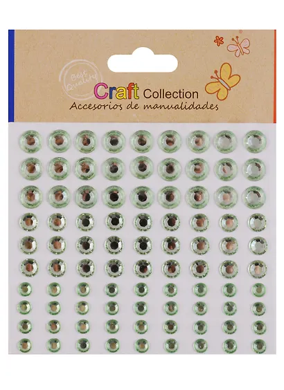 Стразы кристаллы микс размеров салатовые - фото 1