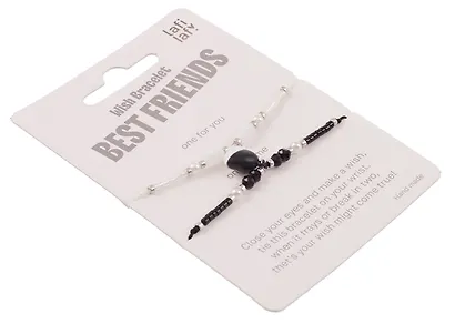 Набор парных браслетов с подвеской «Сердечко», бисер, металл, Lafilaf - фото 3