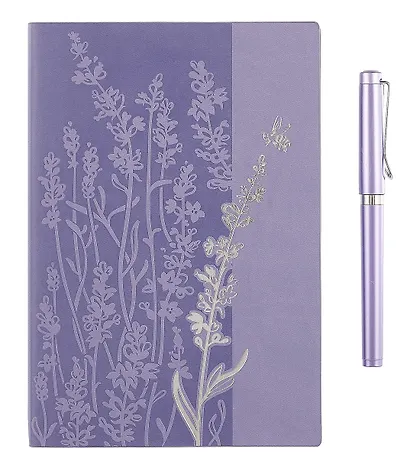 Ежедневник недат. А5 120л "Виннер" сиреневый + ручка шариковая, мягк.переплет, тиснение фольгой, блинтовое тиснение, офсет, ляссе, подар.упаковка - фото 3