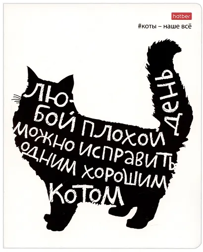 Тетрадь в клетку Hatber, "Коты - наше всё", 48 листов, в ассортименте - фото 3