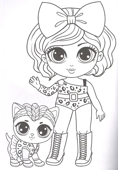 Раскраска для девочек "Гуляем с питомцем" - фото 3