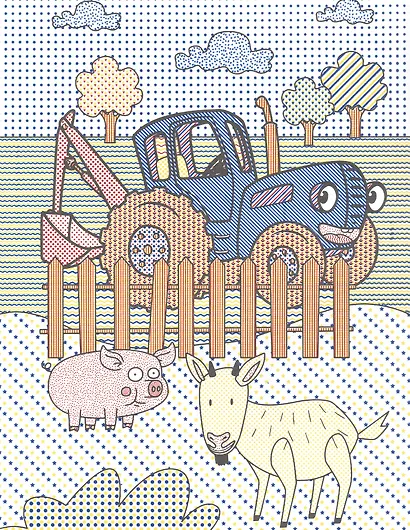 Водная раскраска для малышей. Синий трактор - фото 3