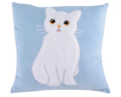 Подушка Котик пушистый (текстиль) (35х35) в ассортименте - фото 4