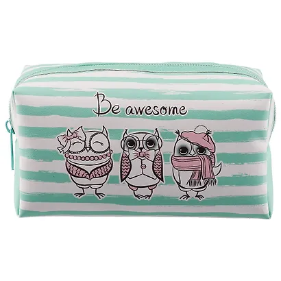 Косметичка на молнии Совы Be awesome (16х8) (ПВХ бокс) (12-11835-be-awesome) - фото 2