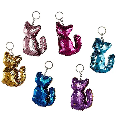 Брелок с пайетками Котик (текстиль) - фото 3