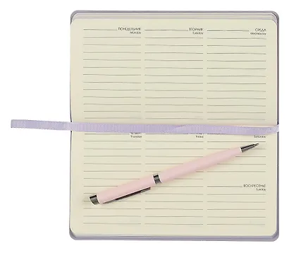 Планинг недат. 64л "Soft Touch" розовое золото, карманный, иск.кожа, интегр.переплет, покрытие Soft Touch, скругл.углы, тонир.блок, офсет, ляссе - фото 4