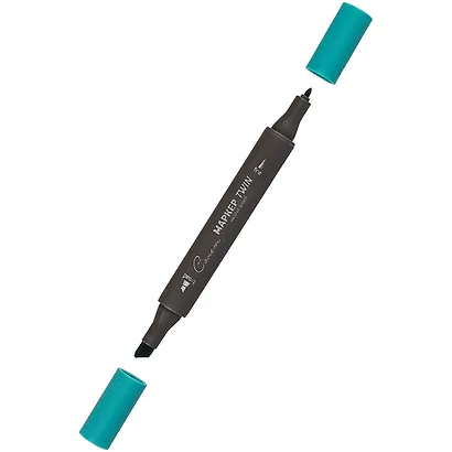 Маркер художественный "Сонет" сине-зеленый, двухсторон., тонк. и широк.долото, Сонет - фото 2