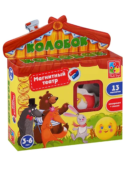 Магнитный театр «Колобок», мягкие магниты + сказка, Vladi Toys - фото 2