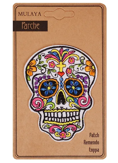 Термонаклейка череп белый (9,5см) (11-34885-SM-04) - фото 1