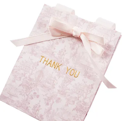 Пакет А6 11,5*14,5*6 "THANK YOU" жен., тиснение фольгой, бум.мат.ламинат - фото 2