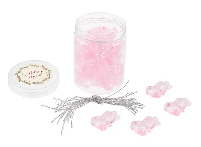 Набор елочных мини-подвесок Мишки розовые (25шт) (пластик) (ПВХ бокс) (12-08621-N23) - фото 2