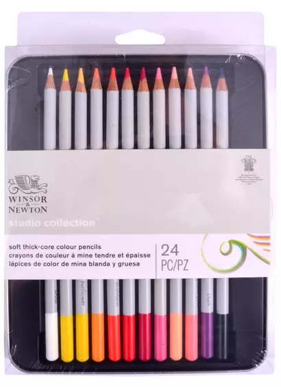 Карандаши цветные 24цв, мет.кор., Winsor&Newton - фото 1