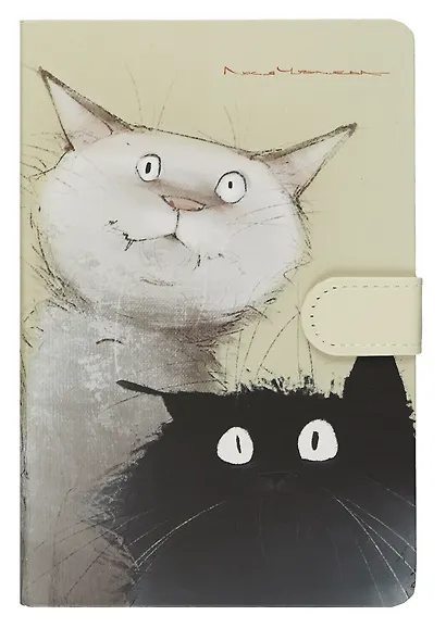 Книга для записей А5 112л "Коты. Дуэт" с магнитной застежкой - фото 1