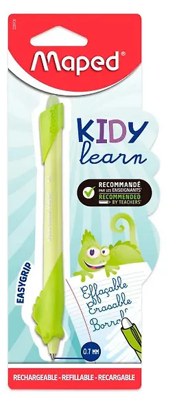 Ручка шариковая синяя "KIDY LEARN CHAMELEON" со стираемыми чернилами, с ластиком, с тренажером для постановки письма, 0,7мм, блист., Maped - фото 1