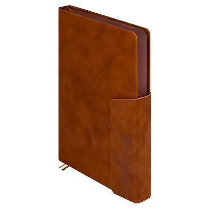 Ежедневник дат. 2026г. А5 176л "Тиволи глосс" коричневый, кожзам, тв.переплет, блинт.тиснение, офсет, справ.мат-лы, закругл.углы, 2 ляссе, инд.уп - фото 3