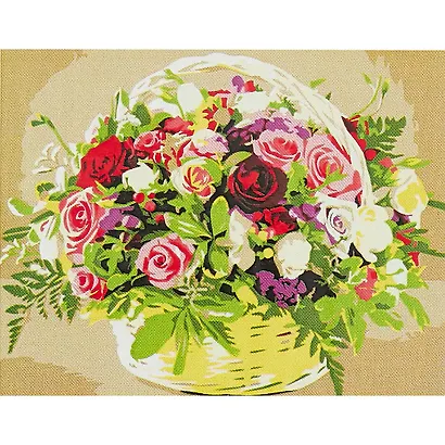 Холст с красками по номерам "Радующий глаз букет", 22 х 30 см, 14цв - фото 1
