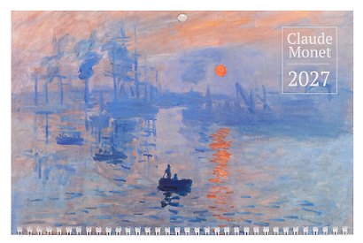 Календарь квартальный 2027г 297*695 "Клод Моне" настенный, трёхблочный, спираль, выборочный УФ-лак - фото 1