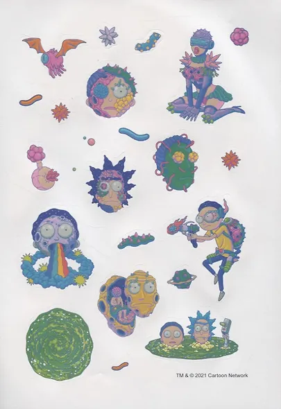 Набор стикеров. Рик и Морти (формат А5, в пакете) - фото 3