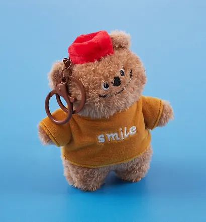 Брелок «Мишка в футболке Smile» (текстиль) (13см) - фото 2