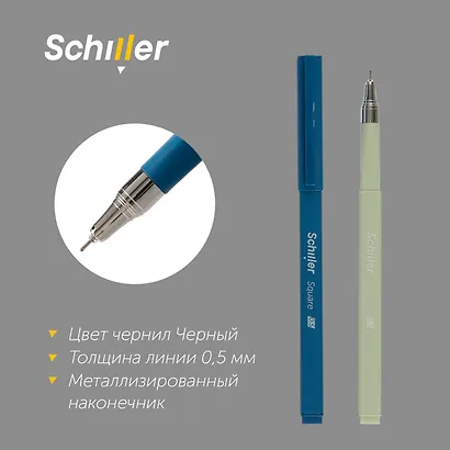 Ручка гелевая Schiller, Square, черная 0,5 мм, в ассортименте - фото 2
