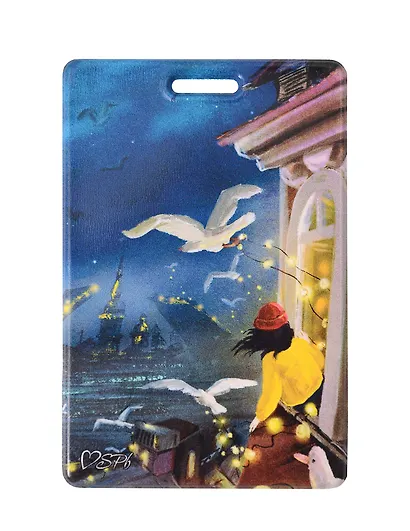 Чехол для карточек вертикальный СПб Ноксо Наедине с Петербургом Чайки и гирлянды (ДК2025-504) - фото 1