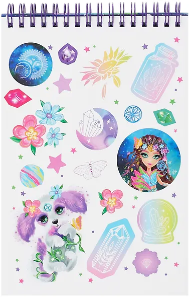 Блокнот для творчества с наклейками и переводными тату "Neo Stars. Терра" А5 - фото 4