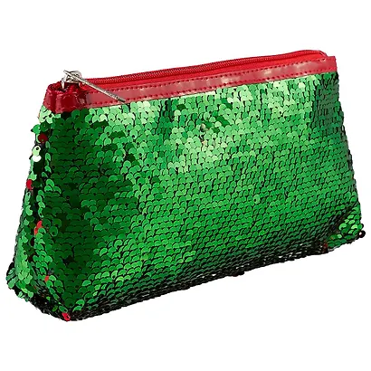 Косметичка на молнии с пайетками (текстиль) (23х11) (ПВХ бокс) (12-Tuos-HZB09) - фото 1