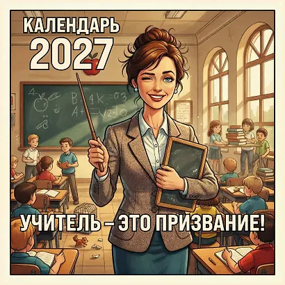 Учитель - это призвание! Календарь настенный на 2027 год (300х300 мм) - фото 2
