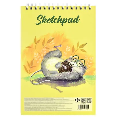 Скетчбук А5 60л "Милые животные" белый офсет, 100г/м2, тв.обложка, гребень - фото 2