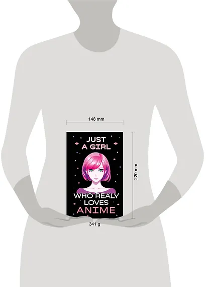 Скетчбук. Just A Girl Who Loves Anime (темный) (138х212 мм, твердый переплет, 96 стр., офсет 160 гр.) - фото 3