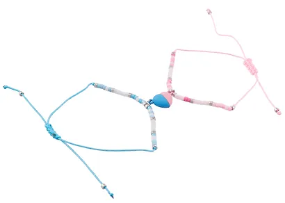 Набор парных браслетов с подвеской «Сердечко», бисер, металл, Lafilaf - фото 4