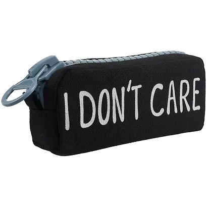 Пенал с большой молнией "I don't care", 21.5 х 10.5 см - фото 1