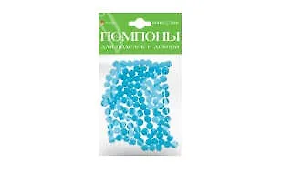 Набор для творчества HOBBY TIME, Помпоны пушистые Голубые, 8мм, 120шт - фото 1