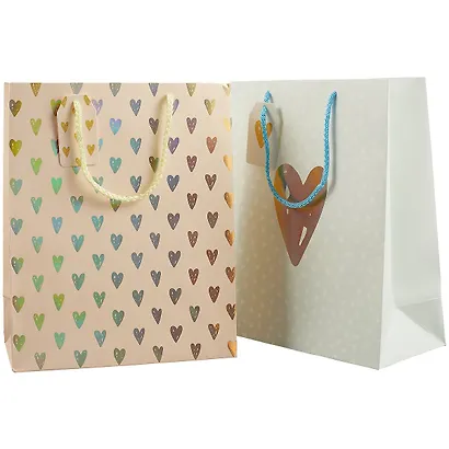 Пакет А4 32*26*13 Golden Hearts жен., бум.мат.ламинат, ассорти - фото 4