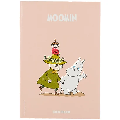 Скетчбук MOOMIN Муми-тролль и Снусмумрик с малышкой Мю (112л) (14,5х21) - фото 1