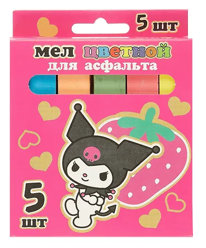 Мелки цветные "Kuromi" 5 цветов, Jumbo - фото 1