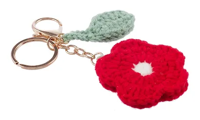 Брелок вязаный Цветок красный (текстиль) (9см) (12-4305-202507-KNIT1) - фото 3